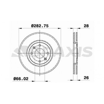 ON FREN DISK AYNASI XANTIA P406 XU10J4R / EW10J4 (2,0 16V) 2,2HDI 16V ES9J4S (3,0 V6 24V) / (95 ) HA - BRAXIS AE0090