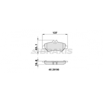 FREN BALATASI ARKA SPRINTER 906 06> CRAFTER 06>16 - BRAXIS AA0140