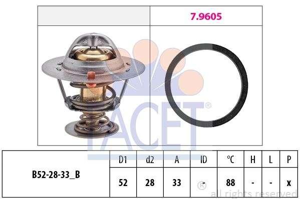 TERMOSTAT 88 °C V184-V347-V363-CUSTOM-RANGER-JUMPER-BOXER-DUCATO - FACET 7.8412