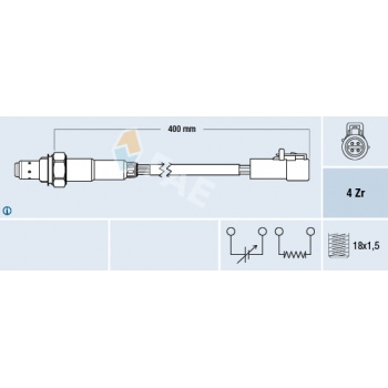 OKSIJEN SENSORU FORD FIESTA V (JH_, JD_): 01>08 KA (RB_): 1.3 I 02>08 - FAE 77578