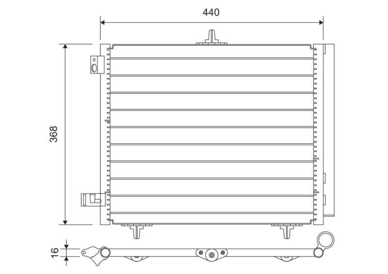 KLIMA RADYATORU C2 C3 C3 II C3 PLURIEL C3 III DS3 P208 P207 P1007 P2008 OLCU: (420×374×16) - VALEO 812734