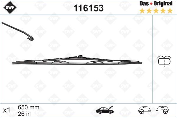 SILECEK SUPURGESI SWF ON SOL (650mm) V-CLASS 638/2 99>03 VITO 638 97>03 - VALEO 116153
