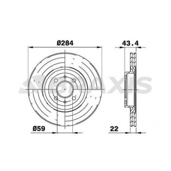 ON FREN AYNASI (DISKI) BRAVO I II CROMA DOBLO IDEA LINEA MAREA STILO ALFA 155 1,2 / 1,3 / 1,4 / 1,6 - BRAXIS AE0054