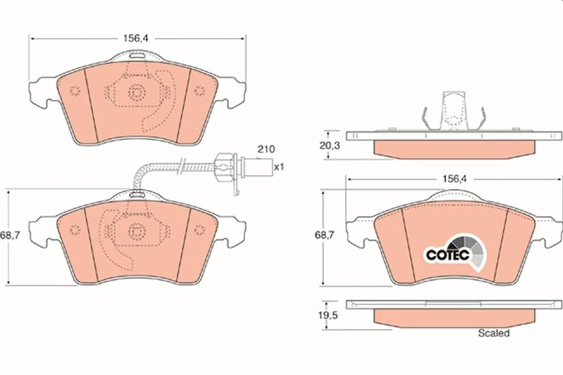 Vag On Fren Balatası Transporter T4 1,9 / 2,0 / 2,4 / 2,5tdi 90>03 - Trw Gdb1391