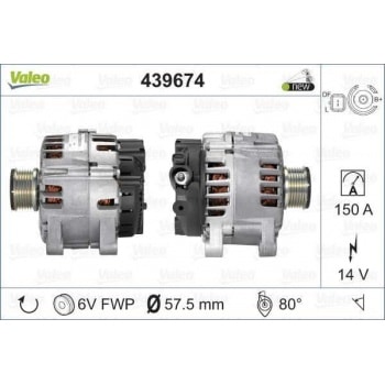 ALTERNATOR 12V 150A BERLINGO C2 C3 C4 C5 JUMPER XSARA PARTNER DUCATO PARTNER BOXER P308 P3008 P5008 - VALEO 439674