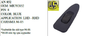Unıversal Cam Anahtarı>mıtsubıshı Carısma  Tekli 8 Pin 96-05 Mavi   >>mr792852 - Mcar-An852