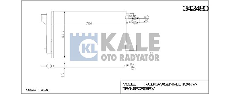 KLIMA RADYATORU T5 03> 687×452×16 OTO / MEK SANZIMAN - KALE 342480