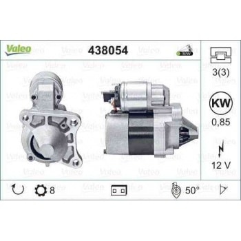 MARS MOTORU 12V 8 DIS 0,85KW MEGANE CLIO KANGO 1,4 1,6>99 - VALEO 438054