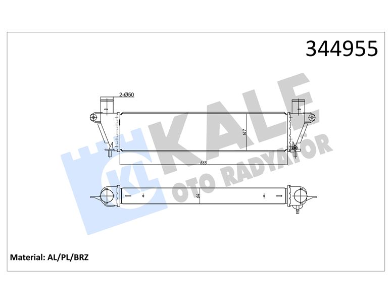 TURBO RADYATORU (INTECOOLER) ISUZU DMAX 2012> EURO 5 MOTOR - KALE 344955