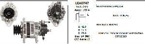 ALTERNATÖR-HT 24V 80A. ISUZU TURKUAZ / NQR 2 FİŞLİ - LUCAS-LEA0747