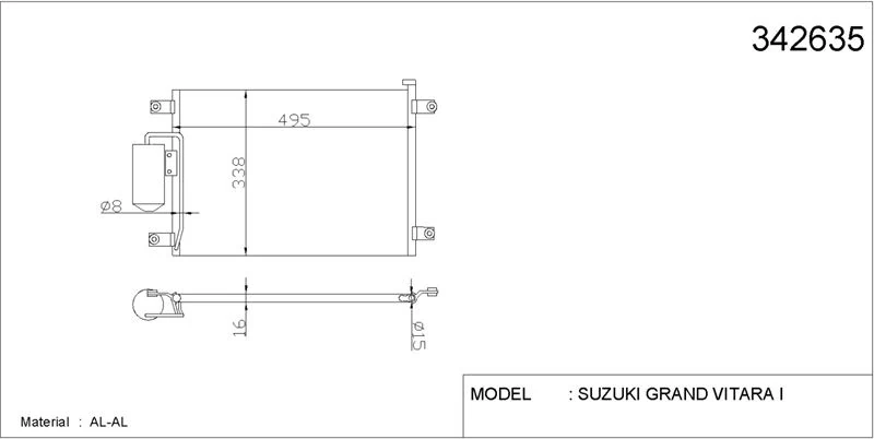 Japon Klima Radyatörü - 456x340,8x16 - Kal 342635