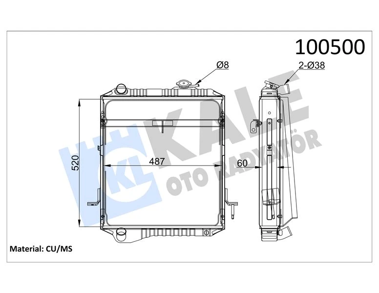 İsuzu Ticarı Motor Su Radyatoru 3 Sira Rekord Pa (cerceveli) Bakır İsuzu Npr66 (100500) - Kale 0004033pa