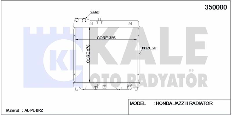 Japon Su Radyatörü - 378x325x26 - Kal 350000