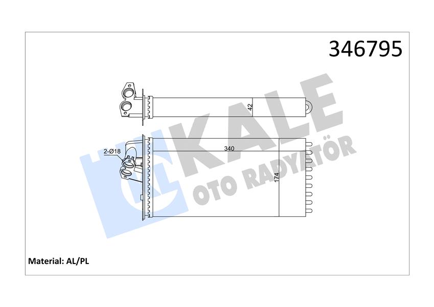KALORIFER RADYATORU V-CLASS 638/2 96>03 VITO 638 96>03 - KALE 346795