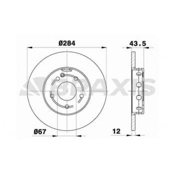 FREN DISKI ON (HAVALANDIRMASIZ) C-CLASS W202 93>00 - BRAXIS AE0195
