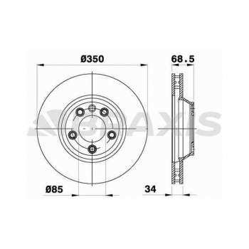 ON FREN DISK AYNASI SAG HAVALI AUDI Q7 PORSCHE CAYENNE PANAMERA TOUAREG 02> - BRAXIS AD1011