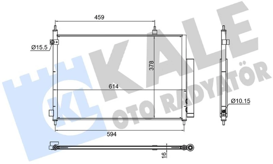 Honda Klima Radyatoru (kurutuculu) Honda Cr-V 2.2 Ctdi 05>06 614x378x16 - Kale 382650