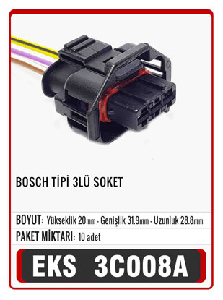 SOKET>BOSCH TİPİ  3 LÜ   yakın tırnak   S3012 - EKS-3C008A