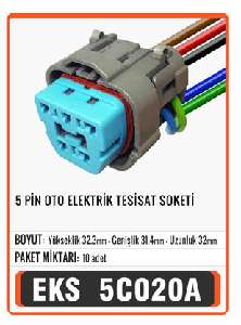 SOKET>5 PİN OTO ELEKTRİK TESİSAT - EKS-5C020A