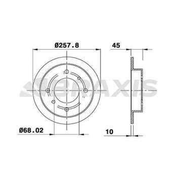 ARKA FREN AYNASI DUZ PRIMERA P10 P11 96>02 1,6 2,0 ALMERA II 1,5 00>06 258×4 - BRAXIS AE0262