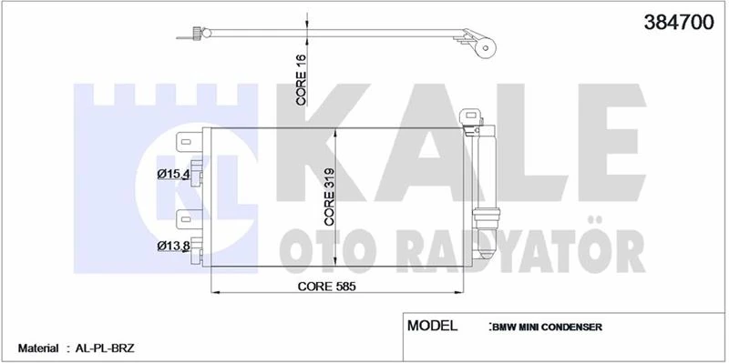 Bmw Klima Radyatörü - Klima Radyatörü - Kal 384700
