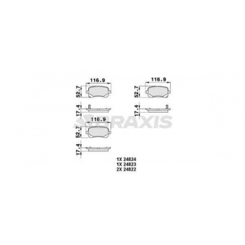ARKA FREN BALATASI CHRYSLER GRAND VOYAGER V DODGE CARAVAN JOURNEY - BRAXIS AB0481