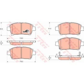 ON FREN BALATASI COROLLA VERSO VVT I 2001-> COROLLA 2002-2007 - TRW GDB3317