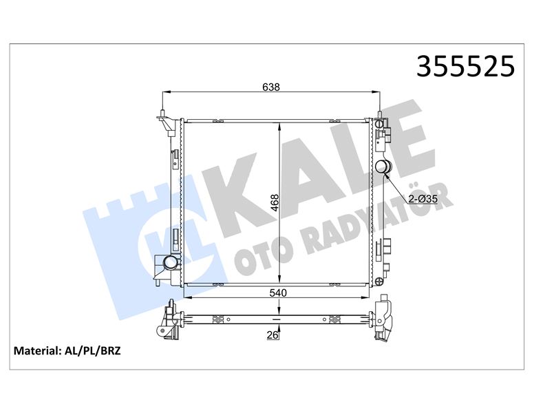 MOTOR SU RADYATORU NISSAN XTRAIL 1.6 DCI 2014-> 1.6 DIGT 2015-> - KALE 355525