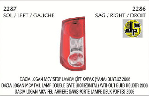 STOP LAMBA-SAĞ DACIA LOGAN MCV STOP LAMBA ÇİFT KAPAK(YANA AÇILIR) - PLEKSAN-2286