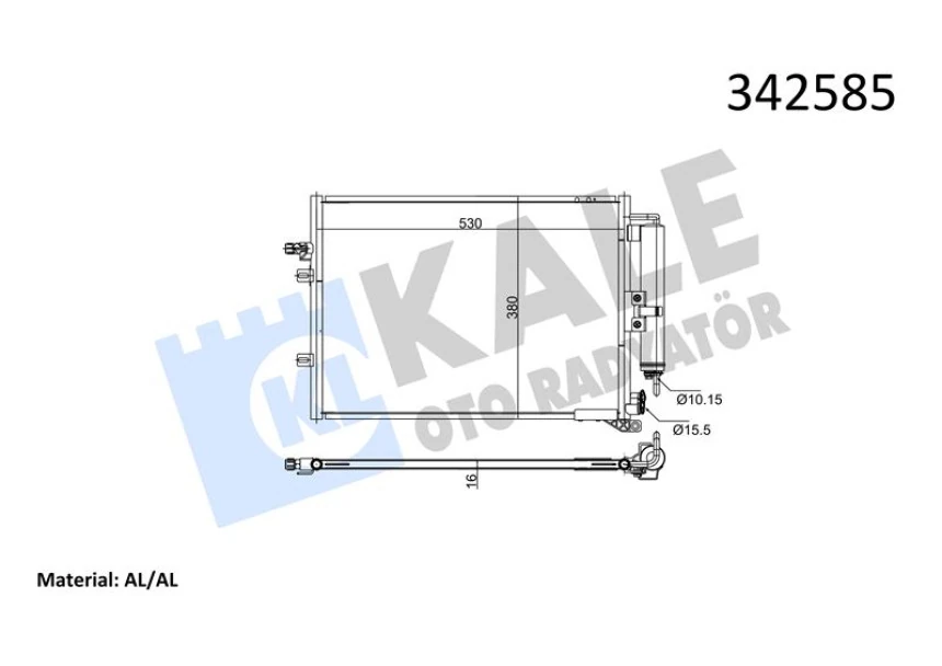 Renault Klima Radyatoru Clio III Modus 1.2 / 1.4 / 1.6 / 2.0 05> (510×377×16) - Kale 342585