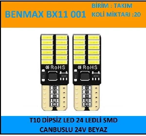 Unıversal Dipsiz Led (x2) 24v 5w  24 Ledli Beyaz - Benmax-Bx11001