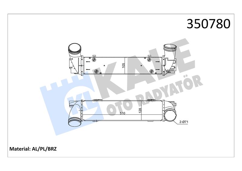 TURBO RADYATORU BMW M57 D30 E90 N47 D20 E84 - KALE 350780