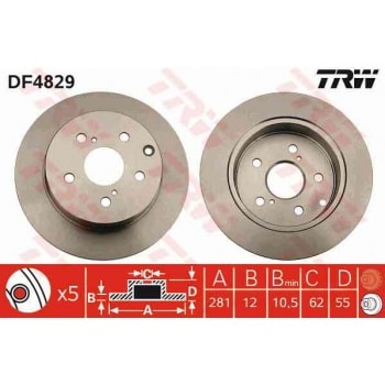 FREN DISKI ARKA - . - TRW DF4829