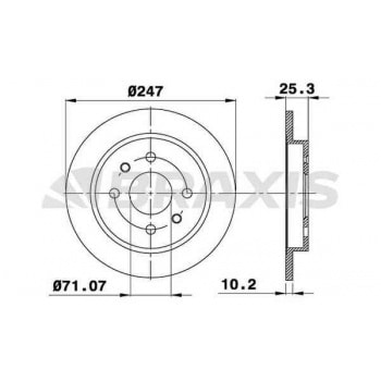 ARKA FREN DISK AYNASI P106 P206 P306 XSARA XSARA II ZX SAXO 1,8 2,0 2,0I 2,0GTI (HAVA SOGUTMASIZ) - BRAXIS AE0097