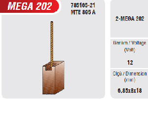 FAN MOTOR KÖMÜRÜ   6,85x8x18…... - MEGA-MEGA202