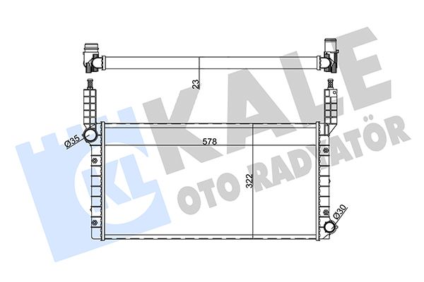 MOTOR RADYATORU DOBLO 1.2 1.6 01> 580x298x16 MEKANIK SANZUMAN (KLIMALI/KLIMASIZ) - KALE 351225