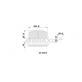 ON FREN BALATASI TOYOTA COROLLA 1.3 1.6 KARBURATORLU 1988-1997 CORONA 1988-1991 (AT171 191) - BRAXIS AB0215