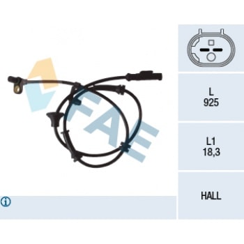 ABS HIZ SENSÖRÜ ARKA SAG-SOL- C1-107-108-AYGO 05 > - FAE 78081