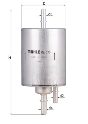 YAKIT FILTRESI (BENZIN) AUDI A4 1.8T 02>04 A6 2.4 3.0 04>06 A8 6.0 03>10 - MAHLE KL570