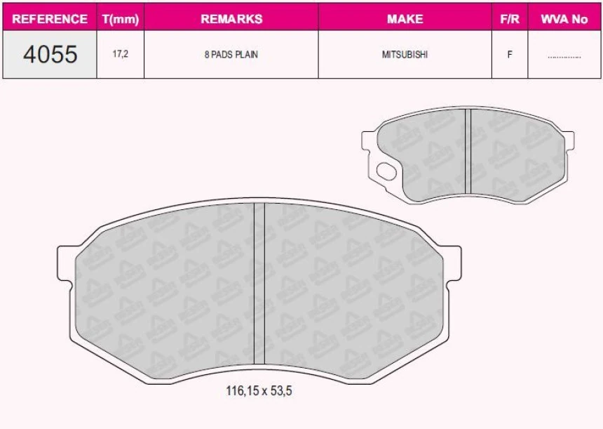 Mitsubıshı Ticarı Fren Balatası On Disk Mitsubıshı Fuso Canter Fe511 Fe711 8 Parca - Beser 4055
