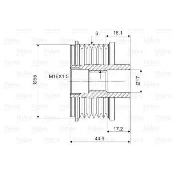 ALTERNATOR KASNAK CLIO II-MGN-KNG-SCENIC (K4M-K4J-K9K-F4P) (6 KANAL) - VALEO 588061