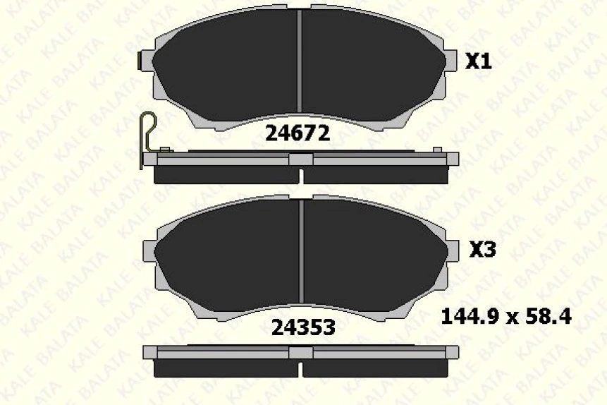 Ford On Fren Balatası Mazda 4x4 B 2500 Ranger 02>06 2,5td / 3,0td 06>12 - Kale B 24353 150 05 Ans