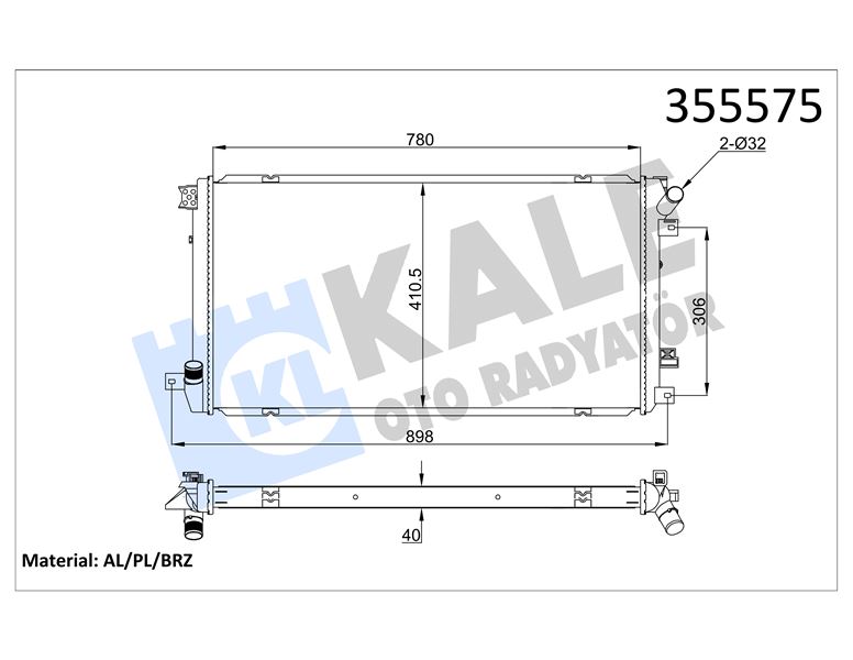 MOTOR RADYATORU NISSAN INTERSTAR / OPEL MOVANO / RENAULT MASTER II / VAUXHALL MOVANO RADYATÖR - KALE 355575