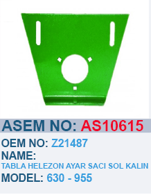 JOHN DEERE 630 955 TABLA HELEZON AYAR SACI SOL KALIN - Z21487 - AS10615
