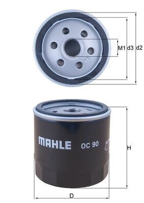 YAG FILTRESI (METAL FILTRE) TUM OPEL MODELLER 1,4 1,6 1,8 2,0 95> - MAHLE OC90