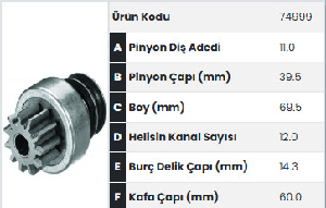 MARŞ DİŞLİSİ-ISK 11D MF ERKUNT TRAKTÖR - FORMMETAL-74999