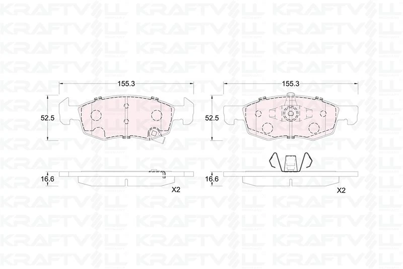 Opel On Fren Balatası 14 Jant Corsa E 14 > Adam 13 > - Kraftvoll 07010333