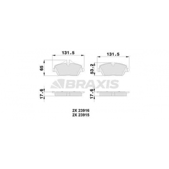 FREN BALATASI ON BMW E87 F45 MINI R55 R56 R57 R58 F54 04> - BRAXIS AA0031