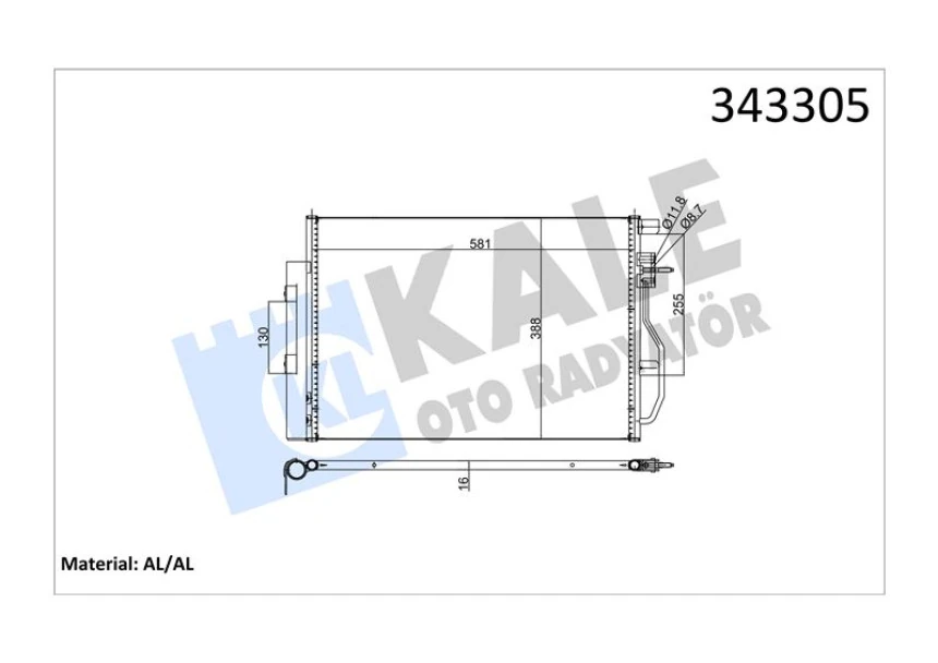 Chevrolet Klima Radyatoru Chevrolet Aveo T300 1.2 1.4 1.6 11> - Kale 343305