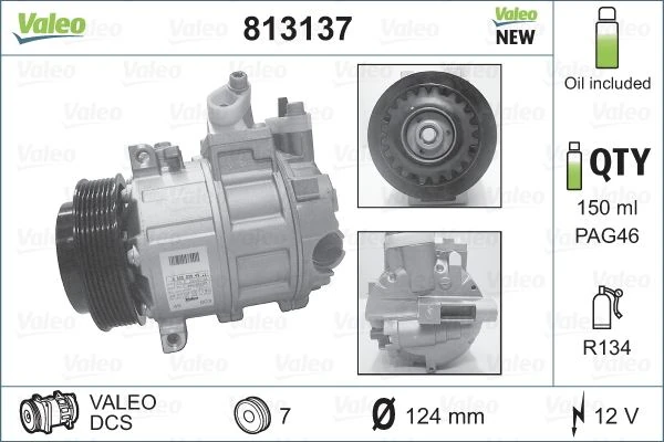 Mercedes Klima Kompresoru W203 02>07 W204 07>14 Cl203 02>08 C209 02>09 A209 03>10 - Valeo 813137